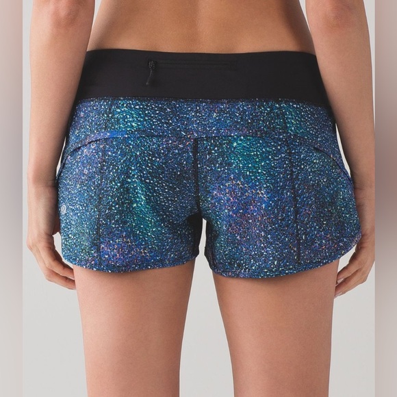 Lululemon Speed Short (4-way Stretch 2 1/2") Strive Multi Black / Black - Picture 2 of 11